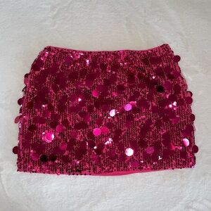 SHEIN Fuchsia Sequin Mini Skirt